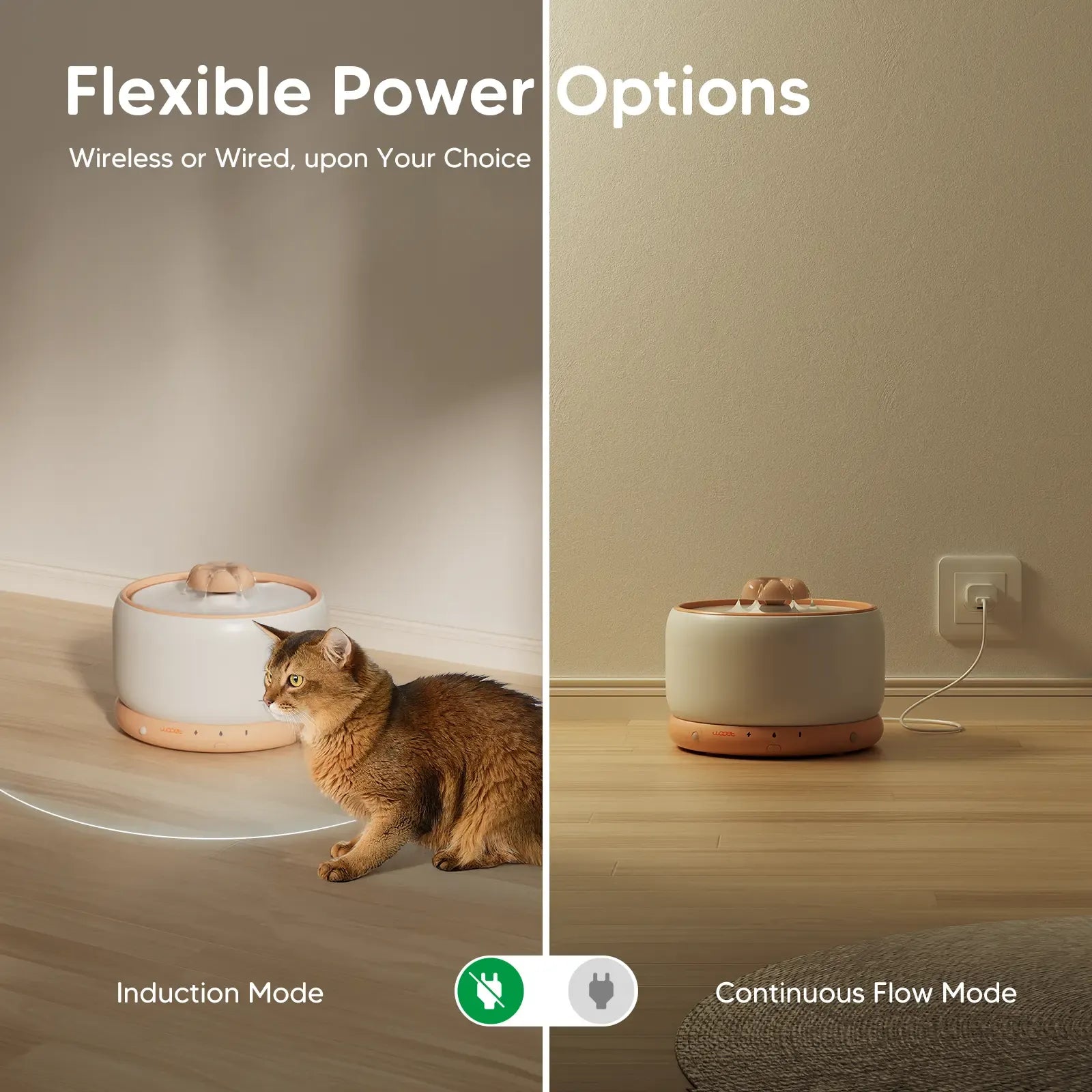 [New] WOpet Ceramic Pet Water Fountain For Dogs & Cats with Power Cable - W03L